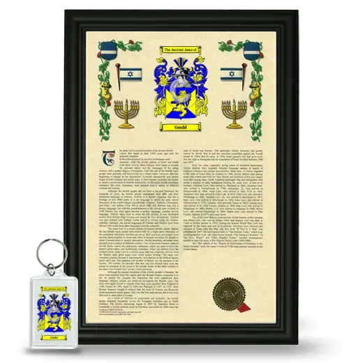 Gould Framed Armorial History and Keychain - Black