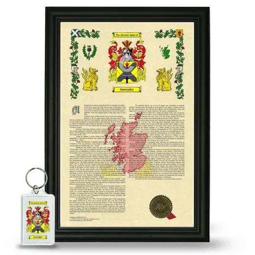 Govender Framed Armorial History and Keychain - Black