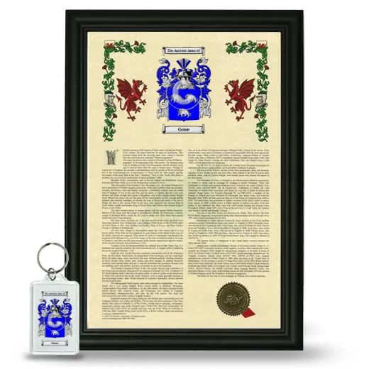 Gowe Framed Armorial History and Keychain - Black