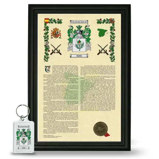 Graña Framed Armorial History and Keychain - Black