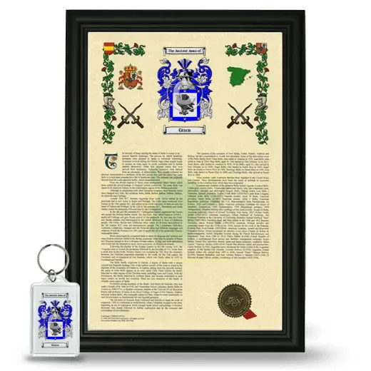 Graca Framed Armorial History and Keychain - Black