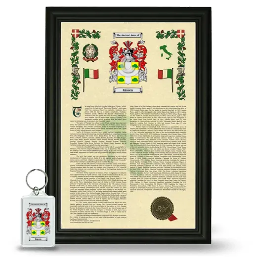 Gracen Framed Armorial History and Keychain - Black