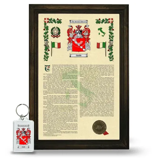 Grado Framed Armorial History and Keychain - Brown