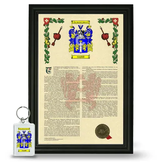 Graybill Framed Armorial History and Keychain - Black