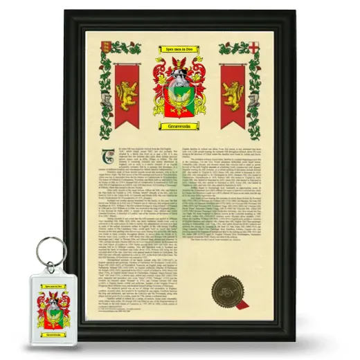Greavessin Framed Armorial History and Keychain - Black