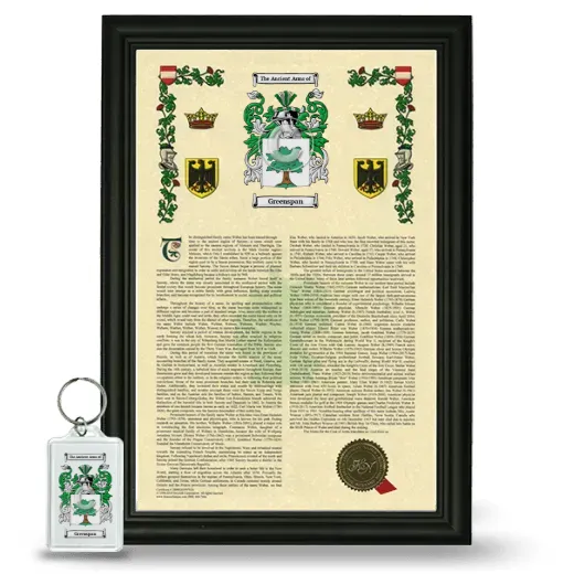 Greenspan Framed Armorial History and Keychain - Black
