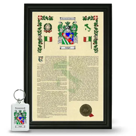 Gregol Framed Armorial History and Keychain - Black