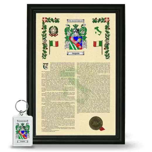 Gregoria Framed Armorial History and Keychain - Black