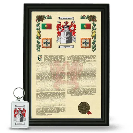 Gregorios Framed Armorial History and Keychain - Black
