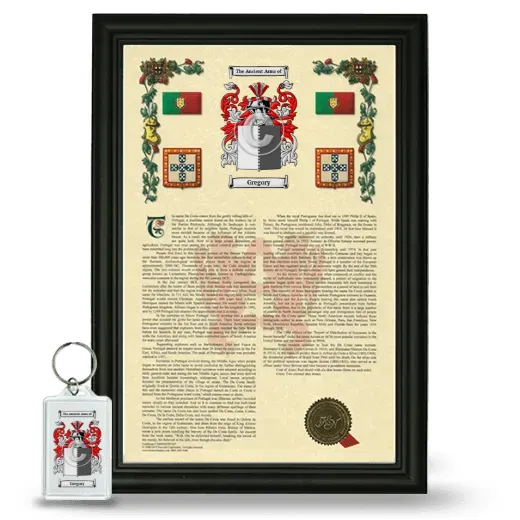 Gregory Framed Armorial History and Keychain - Black