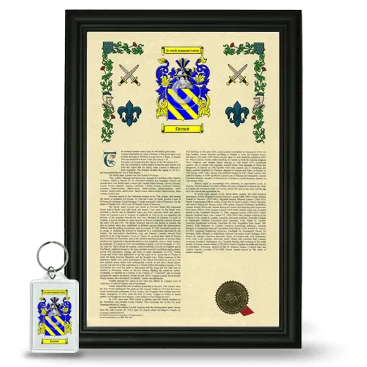 Grenot Framed Armorial History and Keychain - Black
