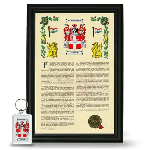 Grevelink Framed Armorial History and Keychain - Black