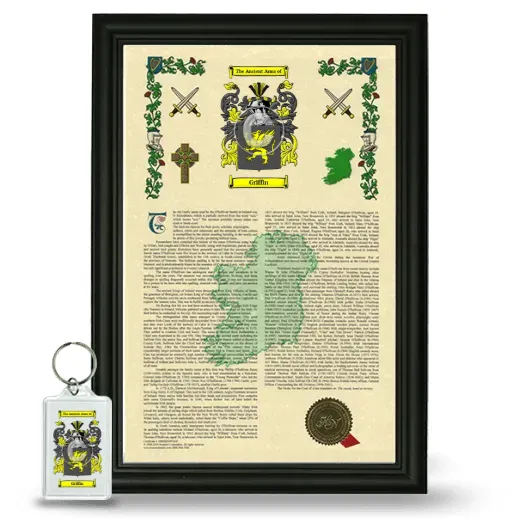 Griffin Framed Armorial History and Keychain - Black