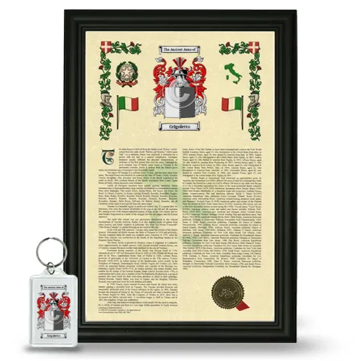 Grigoletto Framed Armorial History and Keychain - Black