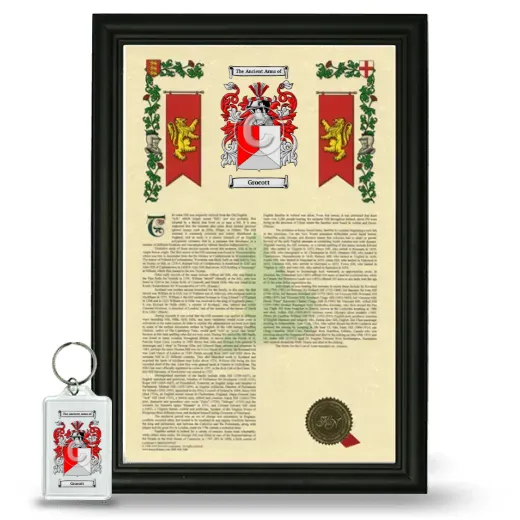 Grocott Framed Armorial History and Keychain - Black