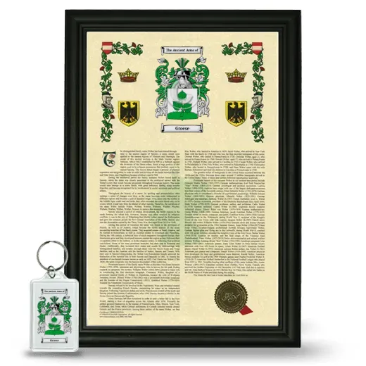 Groese Framed Armorial History and Keychain - Black