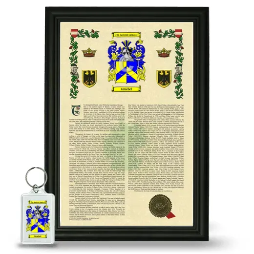 Gruebel Framed Armorial History and Keychain - Black