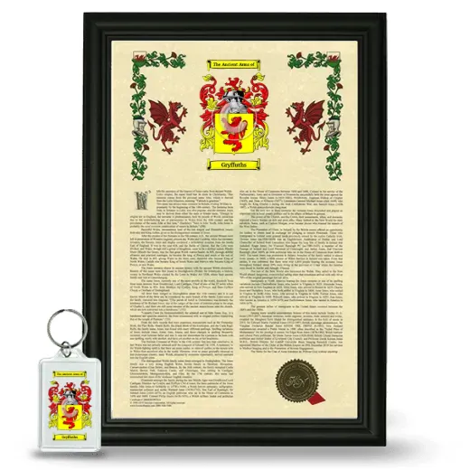 Gryffuths Framed Armorial History and Keychain - Black