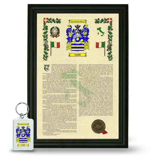 Gualdo Framed Armorial History and Keychain - Black