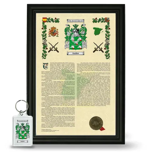 Gualter Framed Armorial History and Keychain - Black