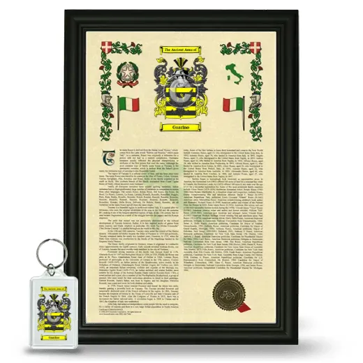 Guarino Framed Armorial History and Keychain - Black