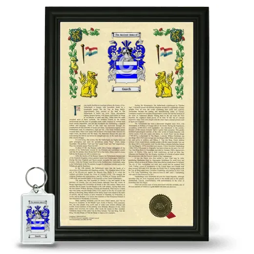 Guech Framed Armorial History and Keychain - Black