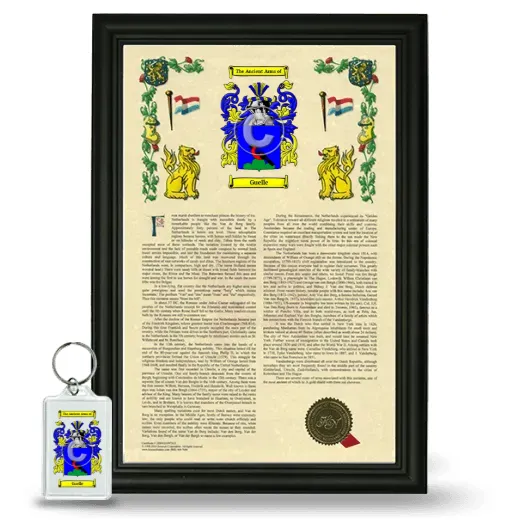 Guelle Framed Armorial History and Keychain - Black