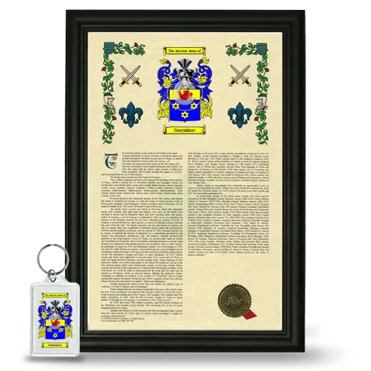 Guernizae Framed Armorial History and Keychain - Black