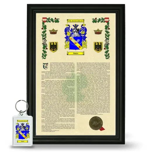 Guess Framed Armorial History and Keychain - Black