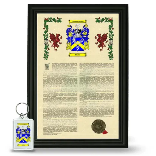 Guess Framed Armorial History and Keychain - Black