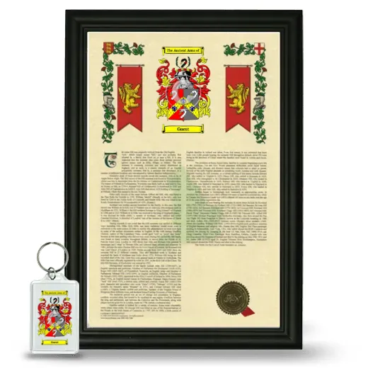 Guest Framed Armorial History and Keychain - Black