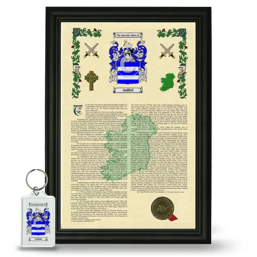 Guilfoil Framed Armorial History and Keychain - Black
