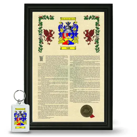 Guilt Framed Armorial History and Keychain - Black