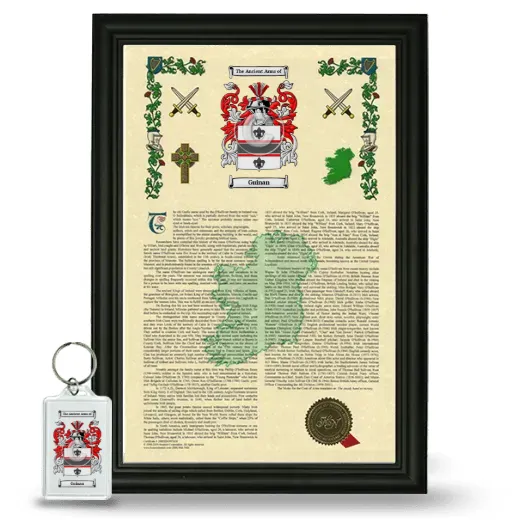 Guinan Framed Armorial History and Keychain - Black