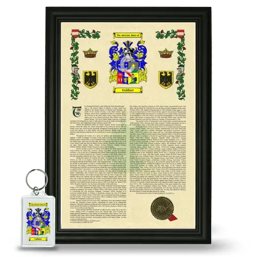 Guldner Framed Armorial History and Keychain - Black