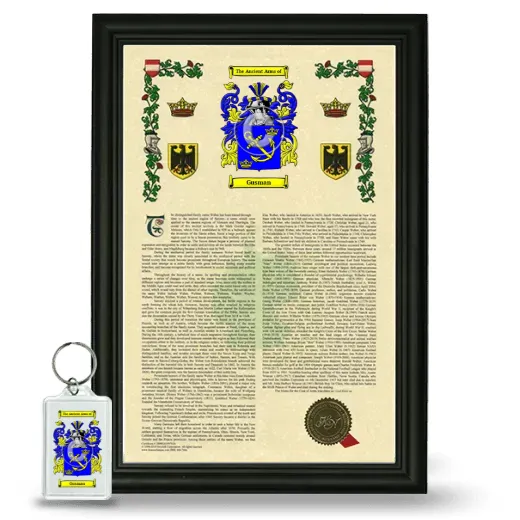 Gusman Framed Armorial History and Keychain - Black
