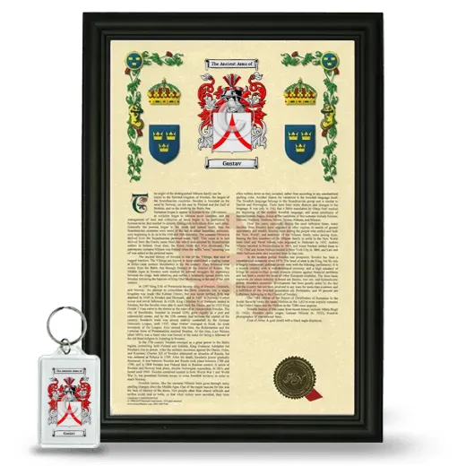 Gustav Framed Armorial History and Keychain - Black