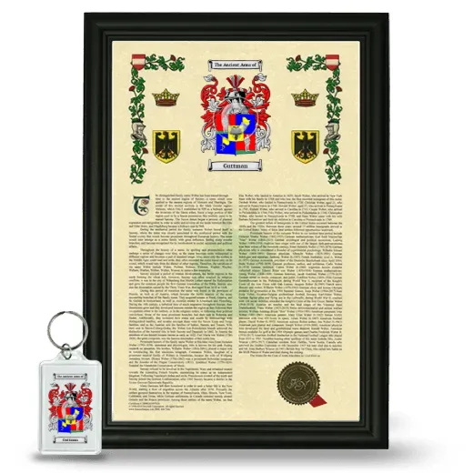 Guttman Framed Armorial History and Keychain - Black
