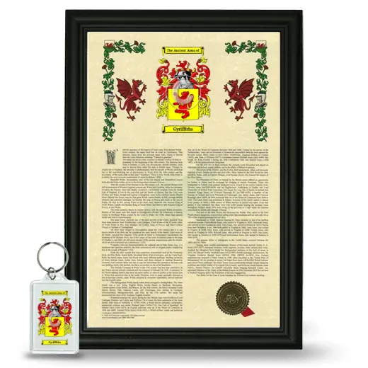 Gyriffiths Framed Armorial History and Keychain - Black