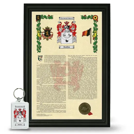 Haaften Framed Armorial History and Keychain - Black
