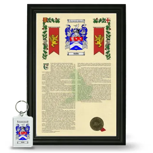 Habbs Framed Armorial History and Keychain - Black