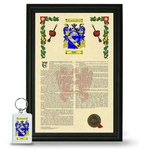 Haber Framed Armorial History and Keychain - Black