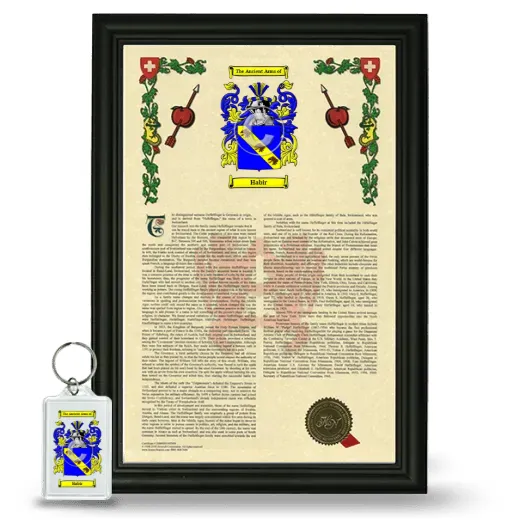 Habir Framed Armorial History and Keychain - Black