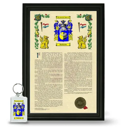 Hackstein Framed Armorial History and Keychain - Black