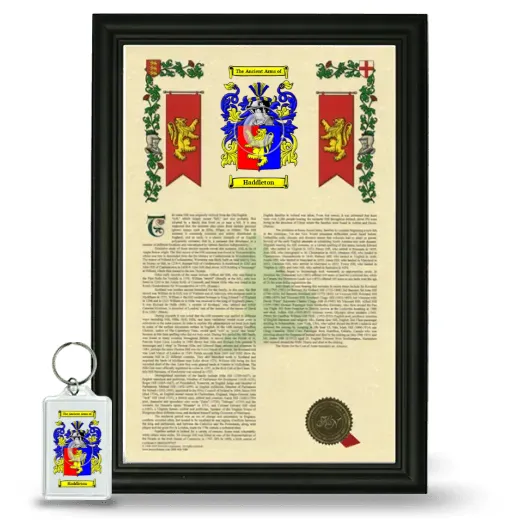 Haddleton Framed Armorial History and Keychain - Black