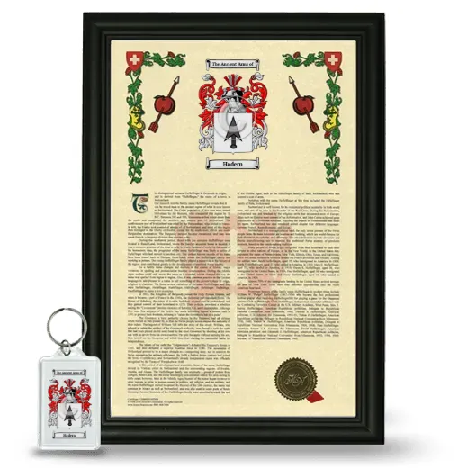 Hadern Framed Armorial History and Keychain - Black