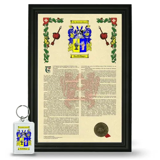 Haeffelfinger Framed Armorial History and Keychain - Black