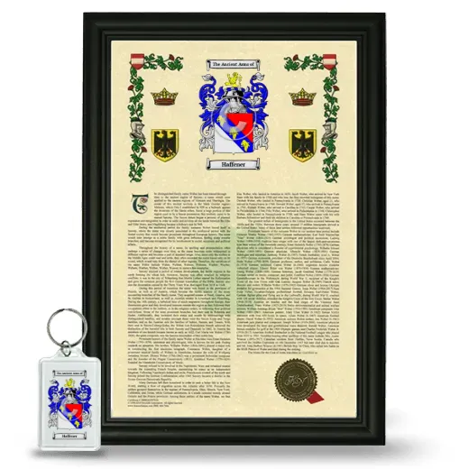 Haffener Framed Armorial History and Keychain - Black