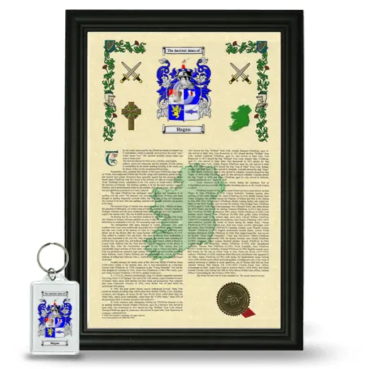 Hagan Framed Armorial History and Keychain - Black