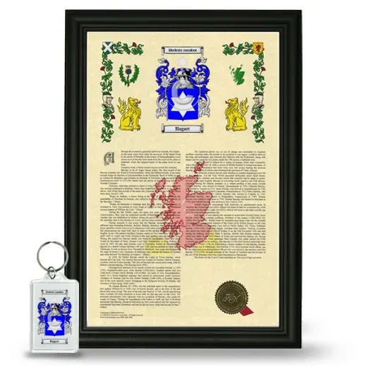 Hagart Framed Armorial History and Keychain - Black